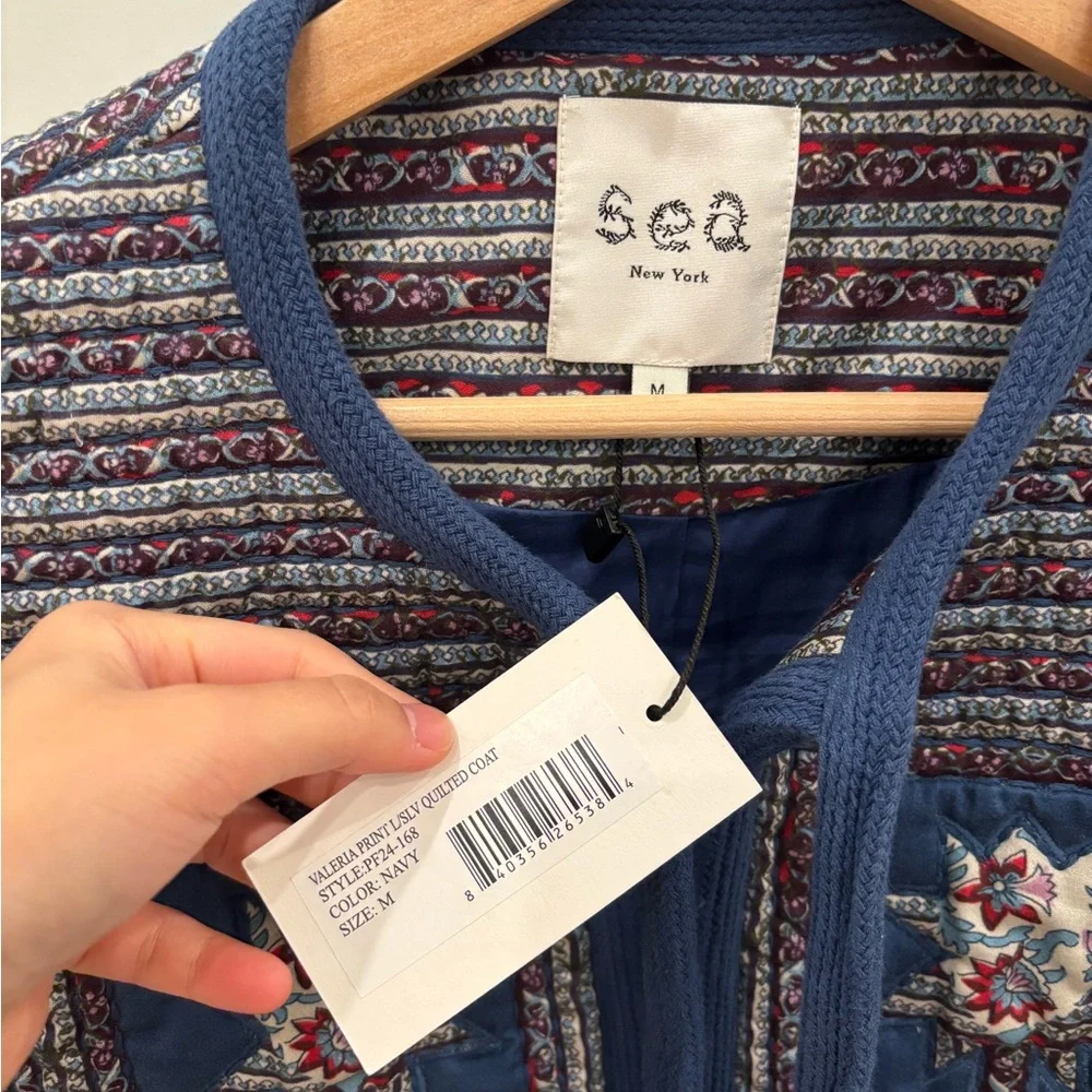Sea New York blue flower quilted cotton Jacket - Picture 8 of 11